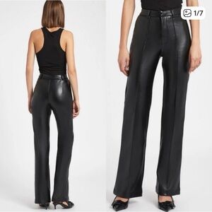 BOA Because Of Alice High Waisted Faux Leather Wide Leg Trousers Pants Size XS